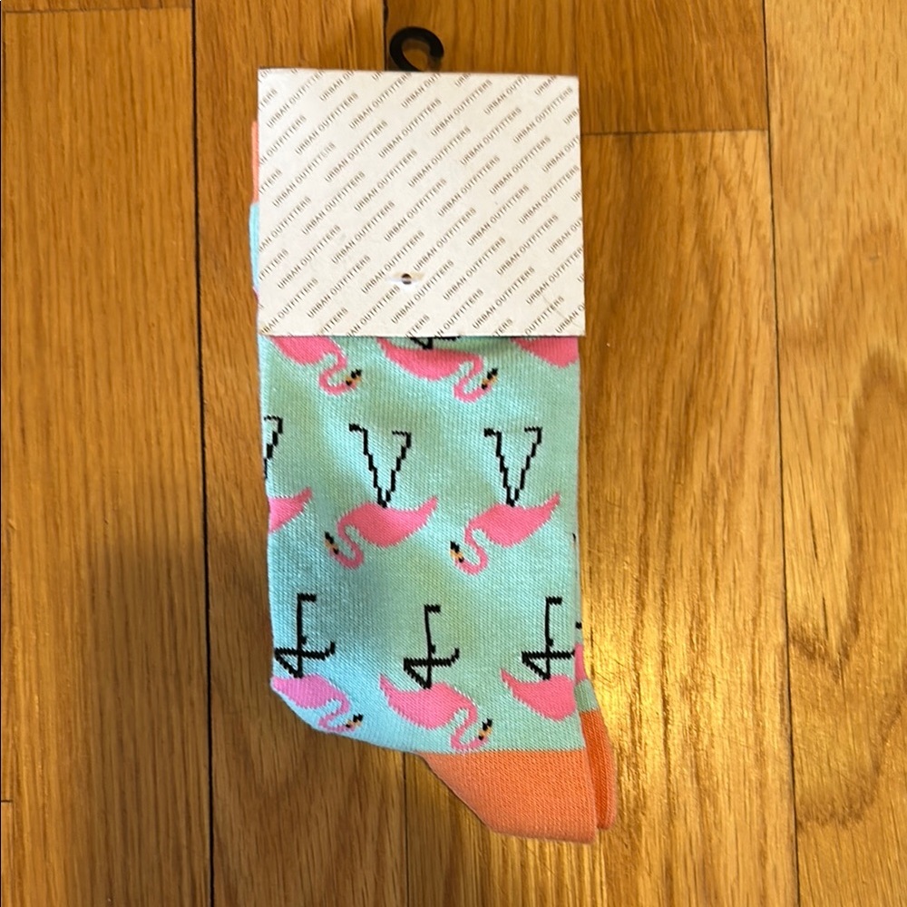NWT UO Flamingo Patterned Socks